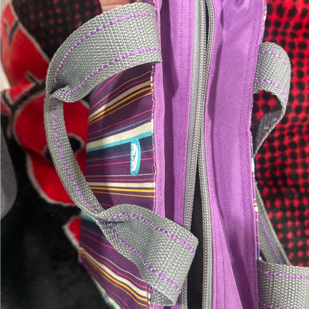 Igloo Purple and Gray Striped Cooler Tote